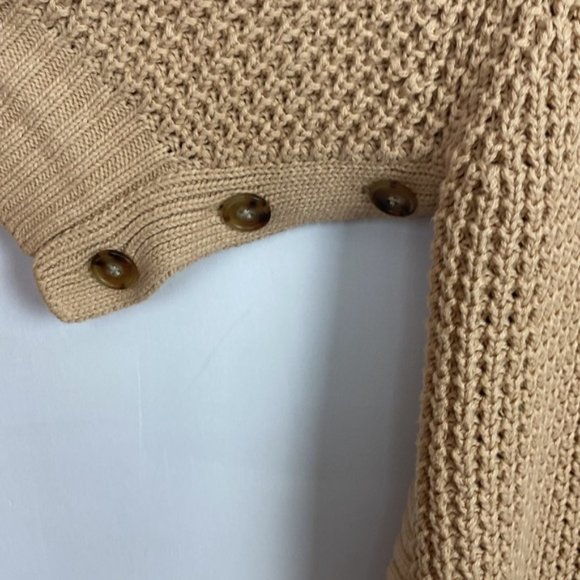 J.Crew S/M Knitted Tunic Sweater Turtleneck Tan - Picture 7 of 13